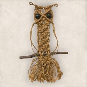Handmade Macramé Owl Wall Hanging 70's Charm